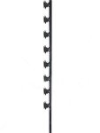 Fence Pole 8 Line Square Tube Straight Black