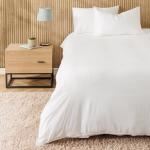 Cotton Linen Blend Duvet Cover Set White - Super King 260X240CM