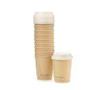Double Wall Bamboo Cup + Lid 250ML - 10PK