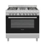 Elba Essential – 4 Burner GAS-2 Electric Plate Stove 90CM Silver – 04 96CL727