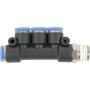 Pu Hose Fitting Manifold 4 X 6MM Port X 1/4'M