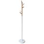 Spaceo Esencio Freestanding Coat Rack White And Wood