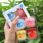4PCS Lipstick Gift Set 4 In 1 Fruit Flavored Lip Gloss Lipstick Colorless Lip Balm Party Supplies Gifts Men And Women's Christma