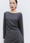 Boat-neck Jumper - Dark Grey