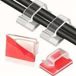 50PCS Adhesive Cable Clamps For Updating PC Cable Management Wall Clamps Under Walls Under Desks Indoor outdoor Christmas Lamp C
