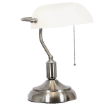 Bankers Lamp With Pull Switch - White