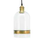 Kava Clear Glass And Brass Pendant Light