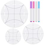 7 Pcs Quilt Circle Template Fabric Marking Pens Set Including Round Acrylic Circle Ruler Water Soluble Pen Sewing Marking And Tr