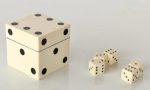 Dice Box White Bone Finish – 8X8X8CM