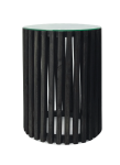 Cassio Side Table Wood And Glass - 50CM
