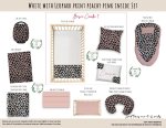 Cot Duvet Bedding White With Leopard Print Peachy Pink Inside Set