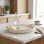 3-PIECE Oval Plastic Snack Plate Set
