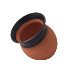 Salt Pig Terra - Terracotta With Turquoise Rim