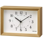 Rhythm Wall & Table Wooden Alarm Clock 14.8 Cm X 10.5 Cm X 5.2 Cm