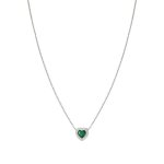 All My Love Necklace Green Heart With Cubic Zirconia