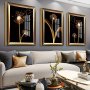 3 Pieces Of Artistic Black And Golden Dandelion Posters - Suitable For Home Office Living Room And Bedroom Decor