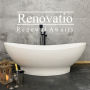 Renovatio Polished White Freestanding Bath + Basin