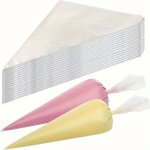 100PCS Disposable Piping Bags For Cake Decorating - Triangle Icing & Frosting Bags Perfect For Cookies Cupcakes & Desserts - Kit