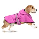 Domagiker Waterproof Dog Raincoats - Hooded Raincoats For Dogs Adjustable Reflective Dog Rain Coat Windproof Dog Rain Jacket Pet
