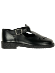 Pre-girls Toughees Leather T-bar Shoes - 11 Black