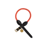 Leather And Rope Collar Coral - Dog Collar - Extra Small