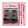 144 Pieces Diy False Lash Clusters Dreamy Volume Kit With Bond And Tweezer