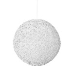 Woven Ball Pendant Light In White - 20CM Dia X Height