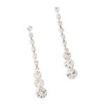 Silver Diamante Pendant Stud Earrings