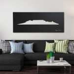 Cape Town Skyline Wall Art Black White - White
