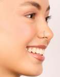 Goldair Gold Plated Surgical Steel Cubic Zirconia Hinged & Plain Nose Rings 2-PACK
