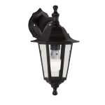 Aurora Outdoor Wall Lantern Light 6 Panel Down Facing Black