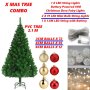 Christmas Tree 2.1M Complete Set - With Tree Baubles And Lights
