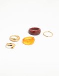 Goldair Gold Acrylic Bubble Stacking Rings 5-PACK - M l