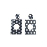 Black & White Polka Dot Acrylic Earrings - Black & White Acrylic