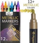 12 Metallic Pens Art& Craft Scrapbook Hobby Rock-glass-plastic Painting Gift