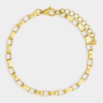 18CT Gold Plated Waterproof Stainless Steel Box Bracelet