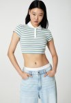 Cropped Polo Shirt - Green