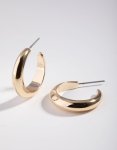Goldair Gold Rounded Hollow Huggie Earrings