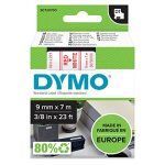 Dymo D1 Standard Labelling Tape 9MM X 7M - Red On White