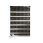Smte Mordern Readymade Zebra Roller Blind ? Textured Black & Iywa Tieback 120.0 L X 100.0 W Cm With Keychain