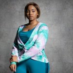 Plus Size Plus Size Front Twist Active Tee - Marble Tie Dye