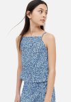 Strappy Peplum Top - Blue floral