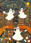 Lucky Puzzles - Spirits In The Stacks - 1000 Piece Jigsaw Puzzle For Adults Unique Haunted Library Puzzle Best New Brain Teaser