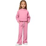 Girls 2 Piece Outfits Sweatsuit Oversized Fleece Hoodie Sweatshirts And Sweatpants With Pockets Kids Cute Y2K Athletic Jogger Se