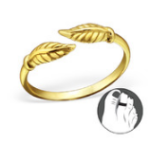 B91-C21271 - Gold Plated Leaf Toe Ring Adjustable Size