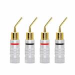 Cerrxian Gold Plated 2MM Banana Plug Screw Type Audio Speaker Pin Plugs Cable Connector Adapter 4PCS