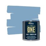 The One All-in-one Paint & Primer - Light Blue Matte 33.8 Fl OZ 1 L 1 Coat Formula Easy Indoor & Outdoor Decorating For Home