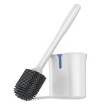 Mr.siga Toilet Brush And Holder Wall Mounted Toilet Brush For Bathroom Cleaning Compact Toilet Brush With Holder Set White 1 Pac