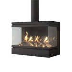 Emberglo 700 Wall Mounted Ledge Gas Fireplace Black