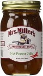 Mrs. Miller's Amish Homemade Hot Pepper Jelly - 18 Oz 2 Jars - Sweet & Spicy - Great Marinade